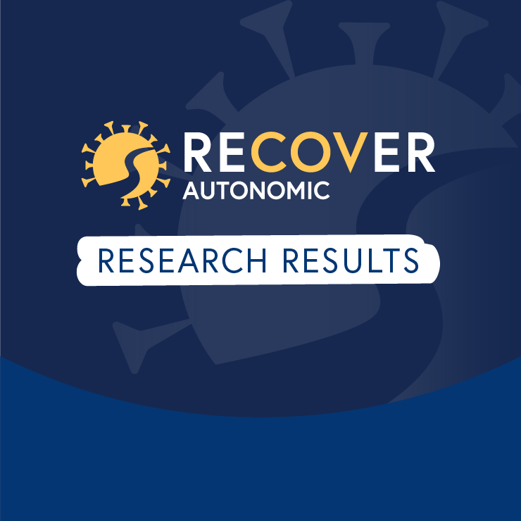 Blue graphic featuring RECOVER logo with AUTONOMIC Research Results underneath.