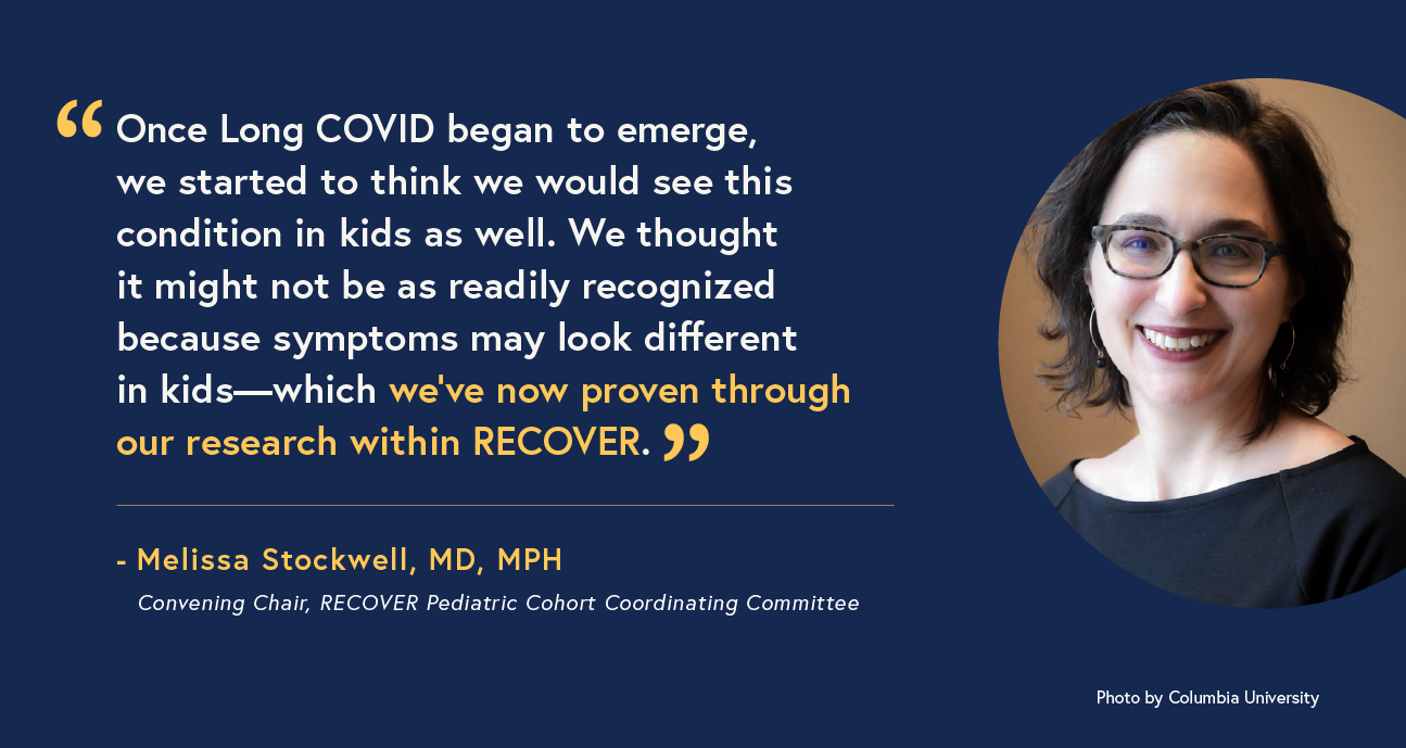A photo portrait of Melissa Stockwell, MD, MPH along with a quote from the article.